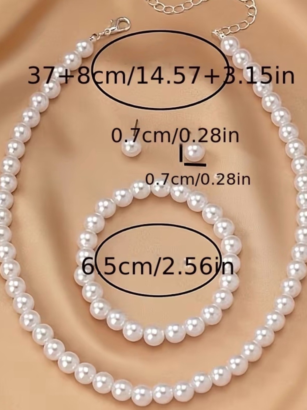 Classic White Pearl Necklace and Bracelet Set - Elegant Women’s Jewelry